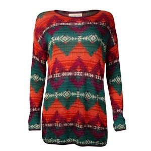 Denim Supply Ralph Lauren Women L‎ Native Geometric Pattern Long Sleeve Sweater
